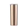 En Stock Acero Inoxidable 304 Taza Recta Delgada de 20 oz con Recubrimiento para Sublimación, Taza Recta para Coche con Popote, Taza de Agua con Impresión