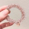 Corda de Cabelo Tecida com Pérolas de Cristal Estilo Coreano para Meninas, Rabo de Pêssego, Popular na Internet, Simples, Acessório de Cabeça, Pulseira de Uso Duplo