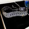 Pulseira Europeia e Americana Transfronteiriça Ultra Brilhante Cravejada de Diamantes, Pulseira de Estilo de Nicho de Luxo Leve de Alta Qualidade, Joia Versátil da Moda Resistente para Mulheres