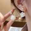 Pendientes Florales de Acrílico con Circonita Retro Franceses para Mujer Coreanos de Nicho Elegantes Simples Versátiles Pendientes Pendientes