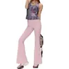 Pantalones de Yoga Europeos y Americanos Transfronterizos de Amazon para Mujer de Cintura Alta Pierna Ancha Pierna Estrecha Largos Deportivos Micro Campana Pantalones de Pierna Ancha