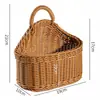 Cesta Tecida Nórdica Cozinha Cesta de Armazenamento de Gengibre e Alho Cesta Vintage de Parede Cesta Pequena Portátil para Flores Cesta Suspensa para Utensílios de Cozinha