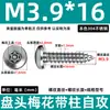 Tornillos Autorroscantes de Acero Inoxidable 304 con Cabeza Plana Torx y Columna, Tornillos Antirrobo 2.9m3.5m4.8
