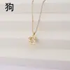 Colgante de Oro Real Chapado en Cobre, Inteligente Doce Signos del Zodíaco, Collar para Mujer, Rata, Buey, Tigre, Conejo, Dragón, Serpiente, Caballo, Oveja, Mono, Gallo, Perro y Cerdo Accesorios
