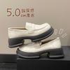 Zapatos pequeños de cuero estilo británico retro para mujer 2025 Nuevo Otoño Estilo japonés Estudiante Versátil Suela gruesa Aumenta la altura Mocasines