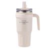 SITARAYURI taza acosadora de hielo de gran capacidad para oficina con popote, taza de café fría y dura portátil, termo de doble bebida