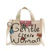 Bolsa Pequena de Lona com Letras Moda Feminina Comércio Exterior Nova Casual Estilo Ocidental Transversal para Celular Bolsa de Mão para Sair Atacado