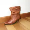 Botas Cuadradas de Tacón Alto de Moda para Mujer 2026 Nuevas Botas Vaqueras Plegables de Moda Botines Tobilleros de Tacón Fino Adelgazantes