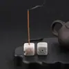 Suporte Quadrado para Incenso de Pedra Ágata Cristal Roxo Rosa Branco Base para Incenso Pedra de Aromaterapia de Cristal Inserto para Incenso Móveis para Casa