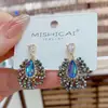 Pendientes Ovalados de Cristal con Cuentas Estilo Étnico Retro 2026 Nuevos Pendientes de Tachuela de Moda Diseño Único Pendientes de Celebridad de Internet