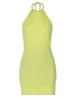 Estilo Europeo y Americano Verano Personalizado Halter Cuello Descubierto Espalda Descubierta Color Puro Sexy Tendencia de Moda Vestido Corto para Mujer Chica Caliente