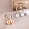 Nuevos Pendientes de Gancho con Perlas y Circonitas Estilo Chino, Lujo Ligero, Pendientes de Borla Modernos y Elegantes, Diseño de Nicho, Pendientes Versátiles al por Mayor