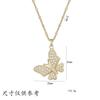 Colar Feminino Cross-border Europeu e Americano Internet Red Butterfly Colar Zircon Niche Novo Design Sentido Pingente Temperamento Titânio Aço Colar