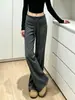 Pantalones atléticos acampanados de color gris oscuro para mujer, nueva colección otoño 2026, de cintura alta, adelgazantes, con caída fluida, adecuados para fitness, yoga y uso casual