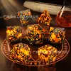 Popular Juego de Mesa Dungeons and Dragons Set de 7 Piezas Dados de Juego Dnd Rpg D6 D20 Piedra Llama Natural