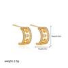 Pendientes Europeos y Americanos Transfronterizos de Oro de 18K con Forma de Gota Pequeña de Zirconia y Forma de C Pendientes Calados con Notas Estilo Lujo Silencioso Joyería de Lujo de Nicho Accesible