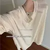 Top fino de manga larga calado estilo coreano para hombre y mujer, otoño, corte relajado, transpirable, holgado, elegante, versátil, top de moda casual