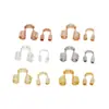 Hebilla de Cordón Clip-On Chapada en Oro Real de 18 Quilates, Hebilla Protectora para Extremo de Cordón, Accesorios de Cable de Acero con Cuentas, Hebilla de Herradura en Forma de U