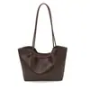 Bolsa Tote Retro de Alta Estilo Cor Sólida Grande Capacidade 2026 Novo Modelo para o Trabalho, Bolsa de Ombro Simples, Bolsa Única de Axila para Mulheres