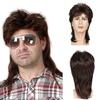 Amazon chal punk heavy metal transfronterizo europeo y americano para hombre peluca de hombre para pelo rizado cubierta para el pelo de fibra química para hacer cola en festivos