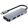 Base de Expansión Tipo-C Transfronteriza Proyector de Pantalla Hdmi4K Hub Multifunción Multi-Puerto Estación de Acoplamiento Siete en Uno