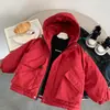 Estilo de Invierno Muye Superar Huzhou Zhili Ropa Infantil Niños Niñas Estilo Coreano Chaqueta con Capucha Ropa de Algodón Gruesa Cálida Infantil