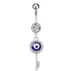 Novo piercing de umbigo Amazon Europeu e Americano Olho do Diabo chave Amor Diamante embutido joia de piercing atacado transfronteiriço