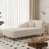 Cadeira Longa Chaise em Tecido de Algodão e Linho, Poltrona Reclinável Individual de Luxo Leve, Chaise de Lazer para Varanda, Chaise Sofá Preguiçoso para Sala de Estar e Quarto