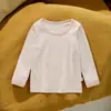 Ropa de Algodón Colorida de Otoño para Niños y Niñas, Camisetas Interiores de Otoño e Invierno para Bebés, Camisetas de Manga Larga, Ropa Interior para el Hogar, Ajustadas