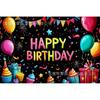 Telón de Fondo Fluorescente Feliz Cumpleaños de Amazon Transfronterizo Banner de Decoración para el Primer Cumpleaños Bandera de Arreglo de Ambiente de Fiesta