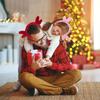 Decorações de Natal Tiara Festa de Natal Fantasia Adereços de Foto Fofos Tiara de Chifres de Pelúcia de Natal Acessórios de Cabelo
