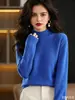 Suéter de punto de cuello medio para mujer, venta al por mayor transfronteriza, otoño e invierno, top de talla grande, artículo popular de exportación para capas base