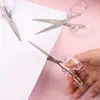 Tesoura de Escritório Simples Transparente Portátil Pequena para Estudantes
