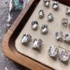 Taladro de uñas con forma de azúcar y cristales cuadrados, con acabado de arte de uñas en blanco brillante, accesorios al por mayor