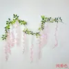Decoración de Enredadera de Flores de Glicinia Artificial, Planta de Cadena de Enredadera de Flores de Plástico para Cubrir Tuberías de Aire Acondicionado