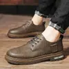 Zapatos de Cuero Casual de Negocios Nuevos para Hombre Zapatos Versátiles de Moda para Hombre Zapatos Planos Antideslizantes sin Cordones para el Trabajo