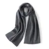 Novo Xale de Cashmere 35% Outono e Inverno para Mulheres, Manto Versátil de Tricô Vazado Liso, Cachecol Longo Liso