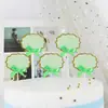 Tarjeta de decoración de pastel en blanco escribible, inserto para pastel de cumpleaños, tarjeta de bendición escrita a mano, bandera de inserción de tarjeta para hornear