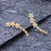 Novo Estilo Transfronteiriço Europeu e Americano, Design de Nicho com Aparência Estrelada Doce e Elegante, Brincos Cravejados de Diamantes, Brincos Ecológicos de Alta Qualidade