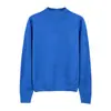 Suéter de Tricô Xinge Feminino com Gola Alta Parcial em Lã de Ovelha e Cashmere, Nova Peça Básica de Manga Longa para Outono/Inverno