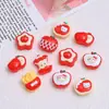Mini Miau Manzana Juguete de Comida Dibujo Animado Hecho a Mano Accesorios para Joyería DIY Pegamento de Crema Resina Accesorios Pequeños Materiales para Uñas
