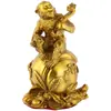 Estátua de Macaco Ruyi de Latão Apresentando Pêssego da Longevidade, Simbolizando Sorte e Longevidade, Ornamento Decorativo de Latão para Casa