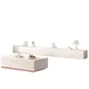 Mueble de TV estilo crema Combinación de mesa de centro Madera maciza Almacenamiento para sala de estar en casa Nuevo retráctil Mueble de TV para apartamento pequeño