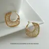 Pendientes cuadrados de moda retro europeos y americanos y temperamento artístico, versátiles, de alta gama, lujo ligero, únicos y personalizados