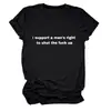 Apoyo un sitio independiente de Lista de deseos de Amazon para hombres Camiseta de manga corta con cuello redondo para mujer, simple y versátil, con letras