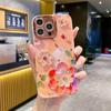 Funda de lujo con diseño de flores y diamantes de imitación azules para iPhone 15, compatible con Apple 14Pro Max, cobertura total, 13Pro, rígida, 16X