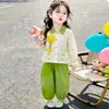 Conjunto de Primavera y Otoño para Niñas 2026 Nueva Moda Camisa Floral con Cuello para Niña Pequeña Conjunto Casual de Dos Piezas para Bebé