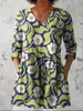 2026 nuevo vestido casual de verano holgado con cuello en V, estampado 3D, comercio exterior transfronterizo, europeo y americano - Lino Linglong