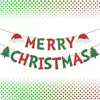 2026 Banner Navideño de Papel Brillante Transfronterizo Feliz Navidad Banner de Cumpleaños Decoración de Fiesta
