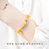 Pulsera Dopamina de Conchas Doradas Vietnamitas con Diamantes y Lazo Pulsera Transportadora Dulce Tejida para Mujer
